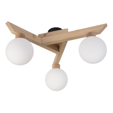 Prislonjena stropna svjetiljka ANTONIO 3xG9/5W/230V hrast/bijela