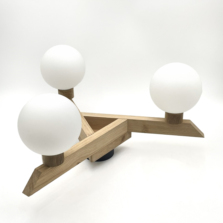 Prislonjena stropna svjetiljka ANTONIO 3xG9/5W/230V hrast/bijela