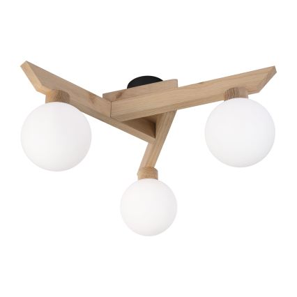 Prislonjena stropna svjetiljka ANTONIO 3xG9/5W/230V hrast/bijela