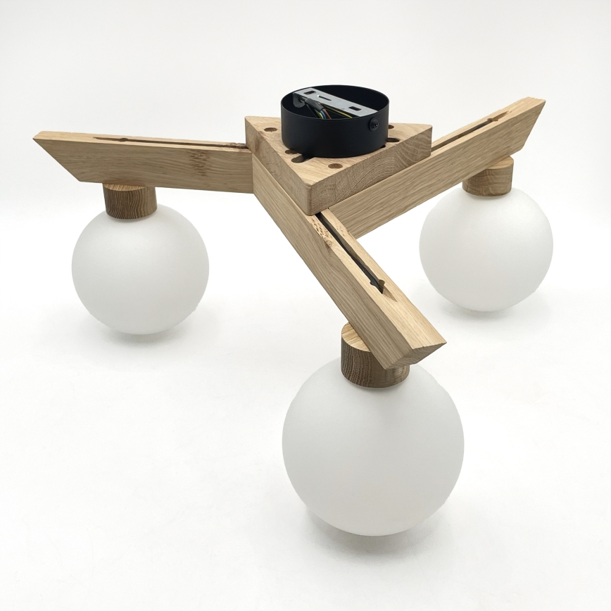 Prislonjena stropna svjetiljka ANTONIO 3xG9/5W/230V hrast/bijela