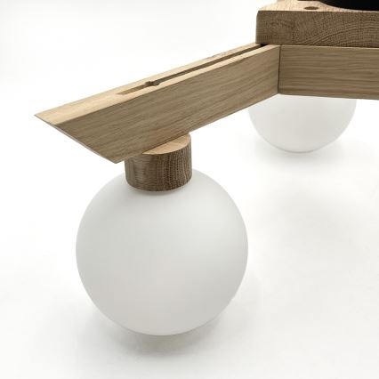 Prislonjena stropna svjetiljka ANTONIO 3xG9/5W/230V hrast/bijela