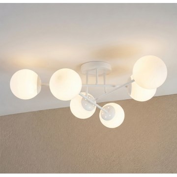 Prislonjena stropna svjetiljka MALENA 6xE14/5W/230V bijela