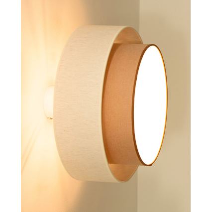 Prislonjena stropna svjetiljka NATIA 1xE27/60W/230V Ø 45 cm bijela/smeđa