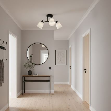 Prislonjena stropna svjetiljka PAFOS 3xE27/15W/230V crna