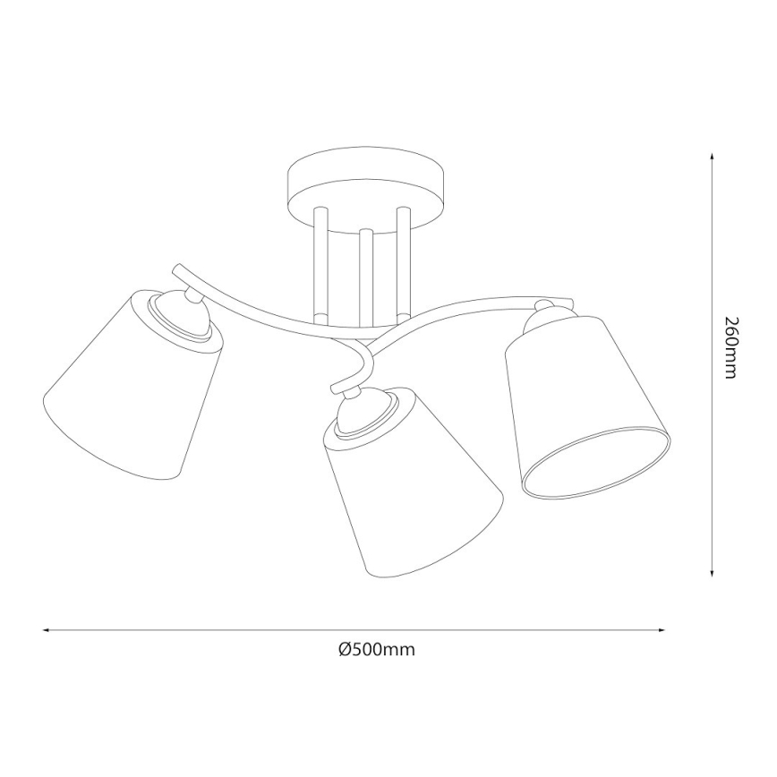 Prislonjena stropna svjetiljka PAFOS 3xE27/15W/230V crna