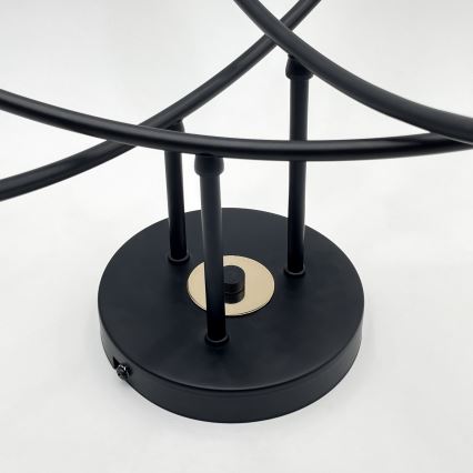 Prislonjeni luster ANYA 6xE27/15W/230V crno/zlatni