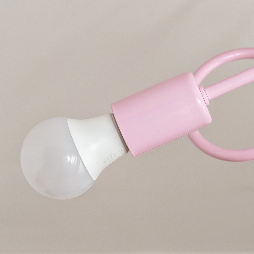 Prislonjeni luster OXFORD 2xE27/15W/230V ružičasti
