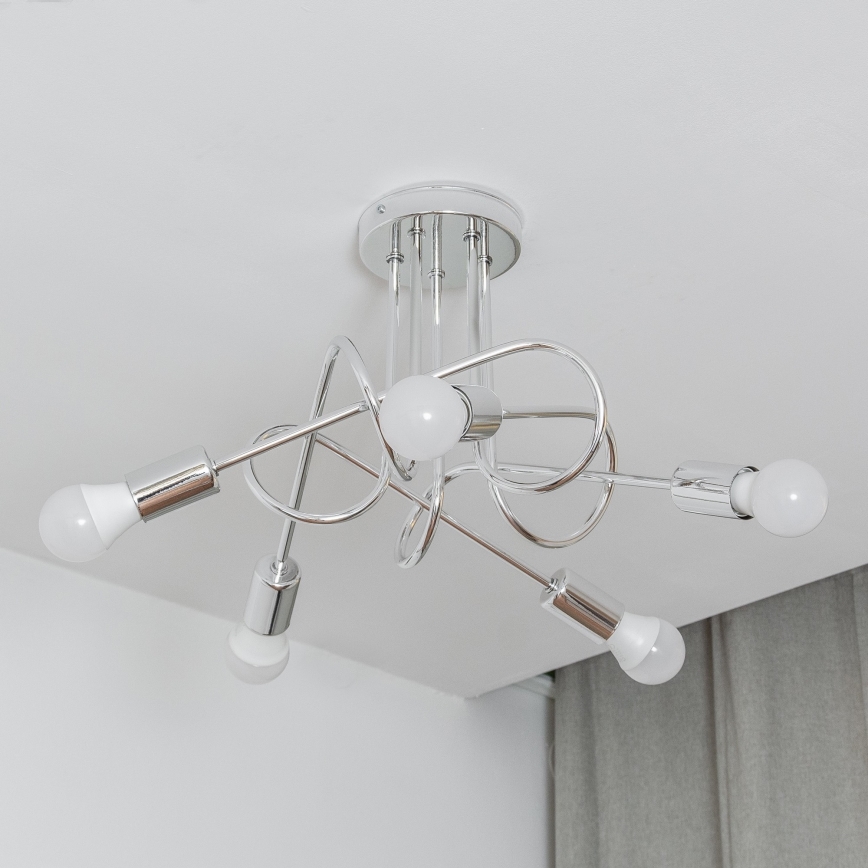 Prislonjeni luster OXFORD 5xE27/15W/230V sjajni krom