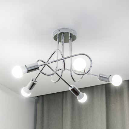 Prislonjeni luster OXFORD 5xE27/15W/230V sjajni krom