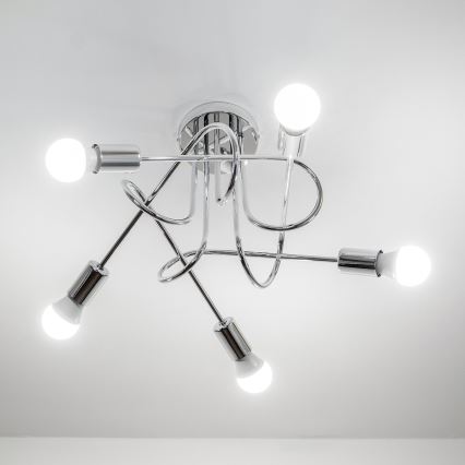 Prislonjeni luster OXFORD 5xE27/15W/230V sjajni krom