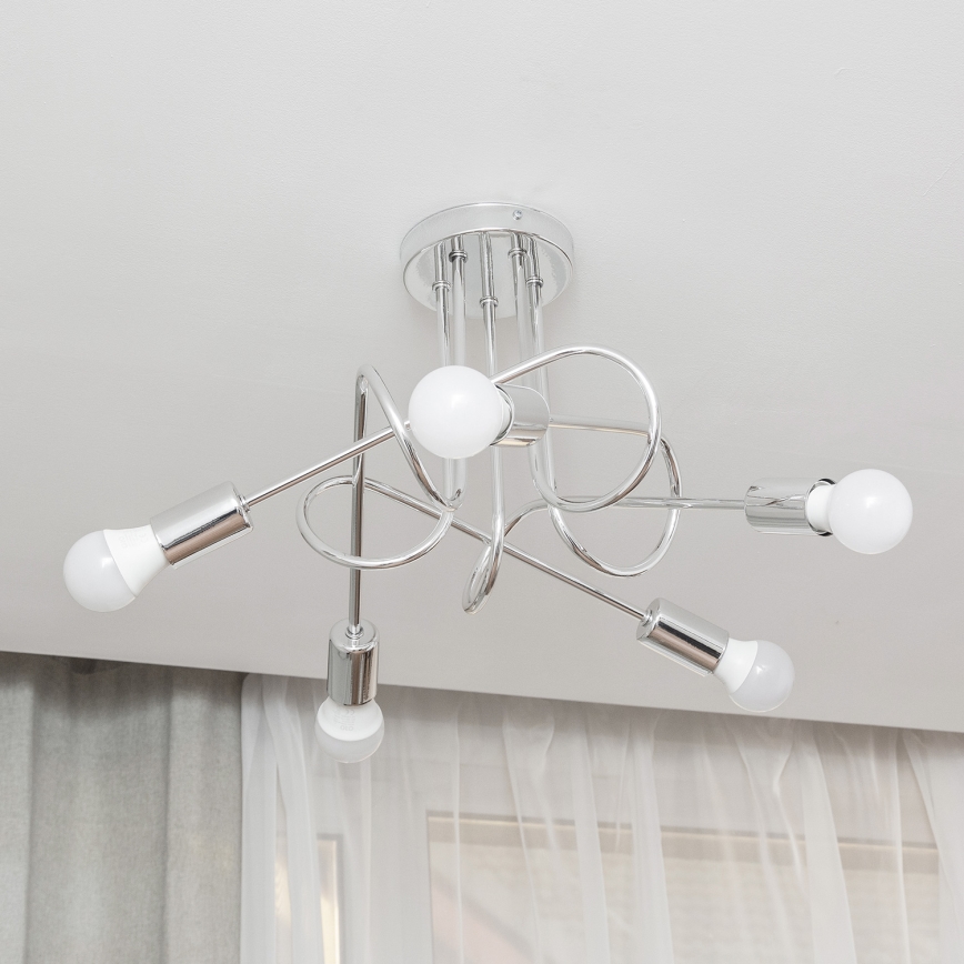 Prislonjeni luster OXFORD 5xE27/15W/230V sjajni krom