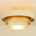 Prislonjeni luster WENTA 1xE27/60W/230V, promjer 50 cm, bež/zlatna