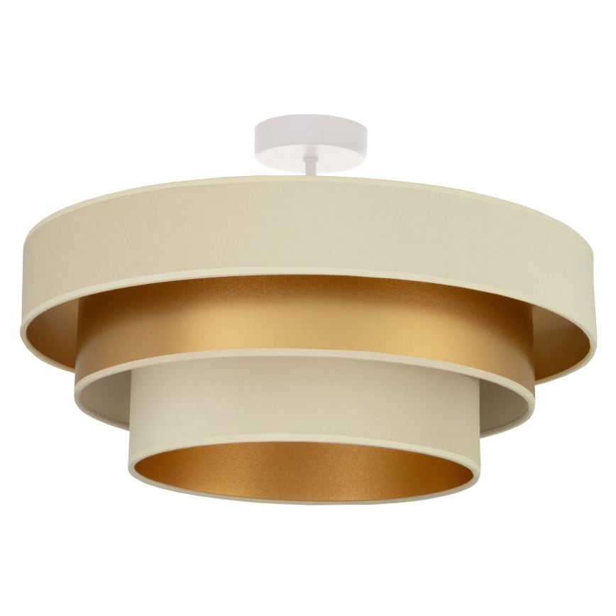 Prislonjeni luster WENTA 1xE27/60W/230V, promjer 50 cm, bež/zlatna