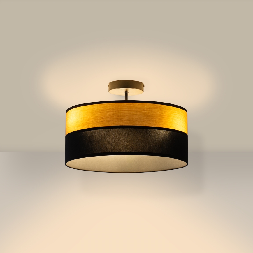 Prislonjeni stropni luster ALBA 3xE27/15W/230V Ø 40 cm crna/smeđa