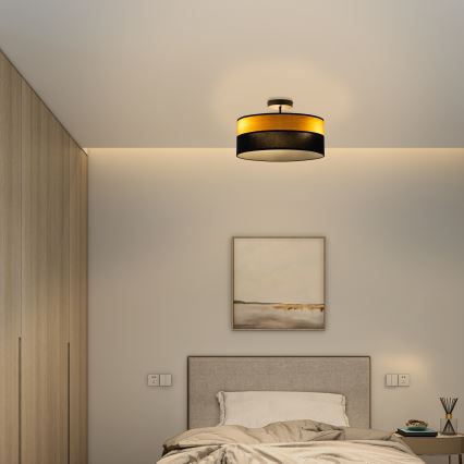 Prislonjeni stropni luster ALBA 3xE27/15W/230V Ø 40 cm crna/smeđa