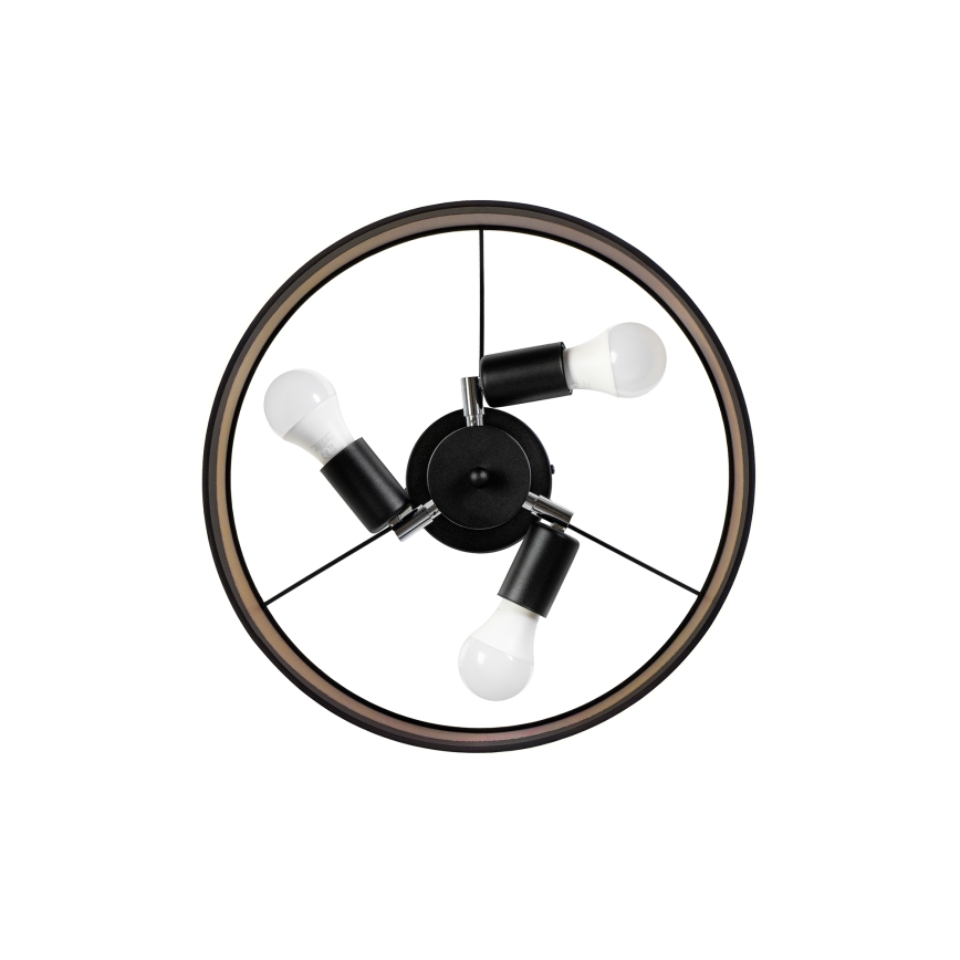 Prislonjeni stropni luster ALBA 3xE27/15W/230V Ø 40 cm crna/smeđa