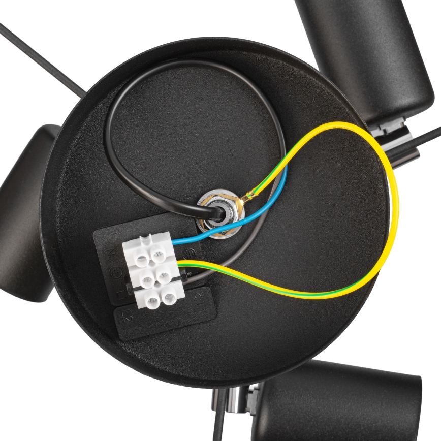 Prislonjeni stropni luster ALBA 3xE27/15W/230V Ø 40 cm crna/smeđa