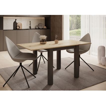Produživi blagovaonski stol ZARO 80/160x80 cm hrast artisan/crna