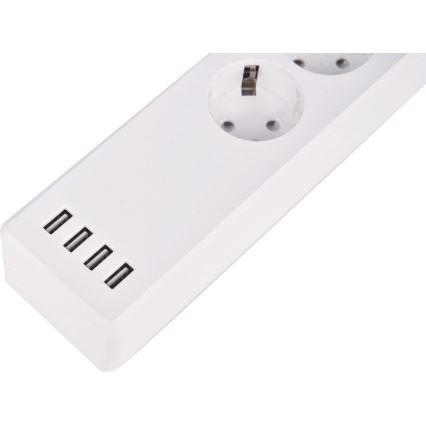 Produžni kabel s prekidačem 1,8 m + 4x USB/Wi-Fi Tuya SCHUKO