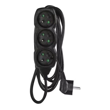 Produžni kabel 3x3 m crne boje