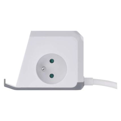 Produžni kabel kocka s bežičnim punjenjem QI 2Z +2xUSB-A+1xUSB-C 2m bijela
