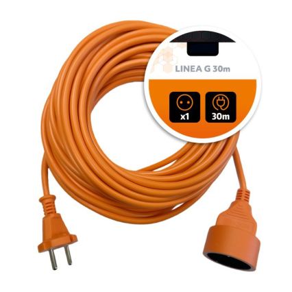 Produžni kabel LINEA G 1Z 30 m narančaste boje