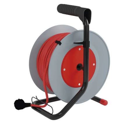 Produžni kabel na bubnju 4x 15m crvena/siva