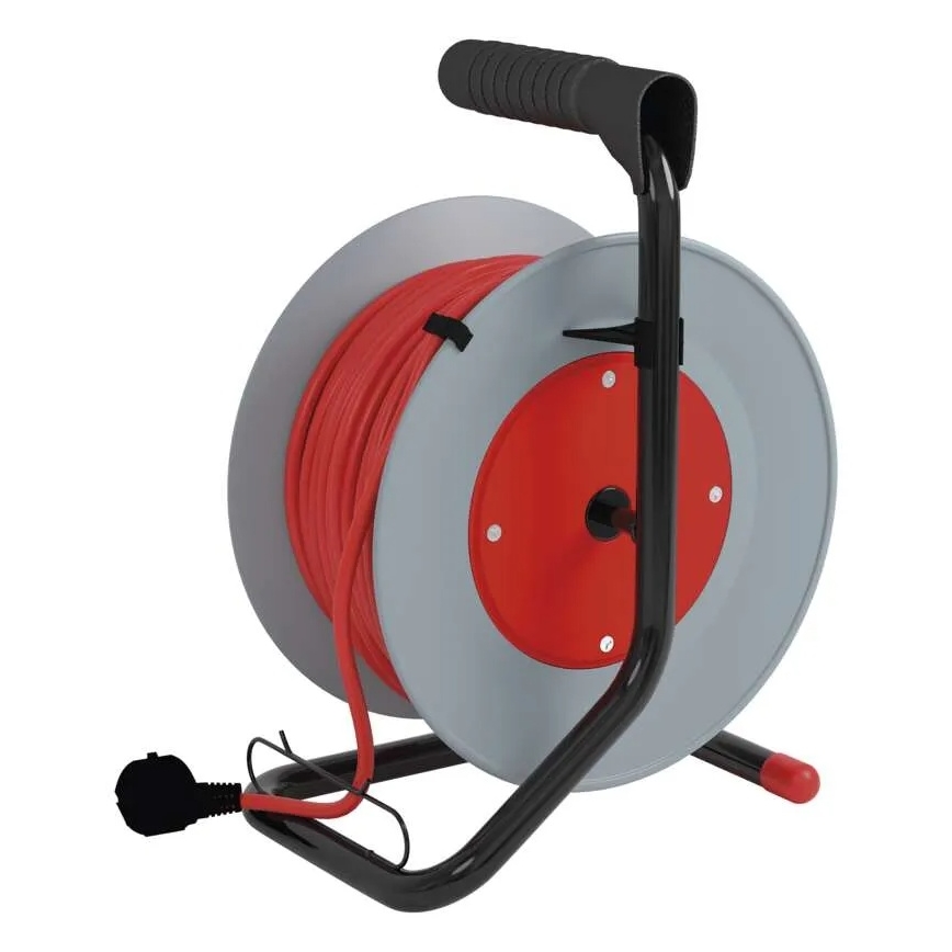 Produžni kabel na bubnju 4x 15m crvena/siva