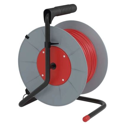 Produžni kabel na bubnju s 4 utičnice 25m siva/crvena