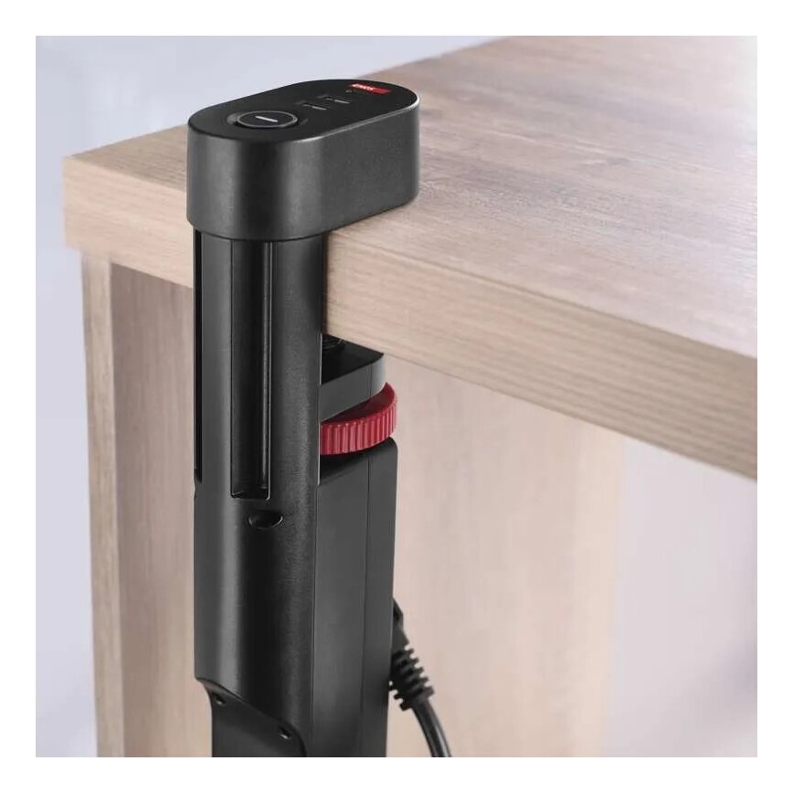 Produžni kabel s mogućnošću pričvršćivanja na stol 3U + 3xUSB 1,5m crna