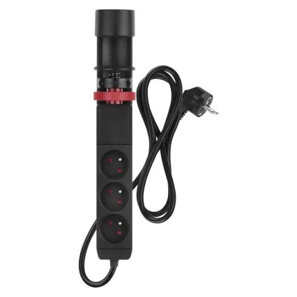 Produžni kabel s mogućnošću pričvršćivanja na stol 3U + 3xUSB 1,5m crna