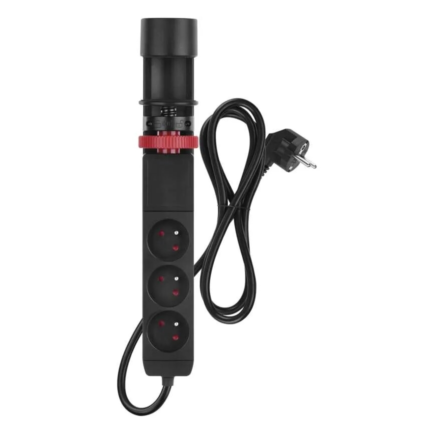 Produžni kabel s mogućnošću pričvršćivanja na stol 3U + 3xUSB 1,5m crna