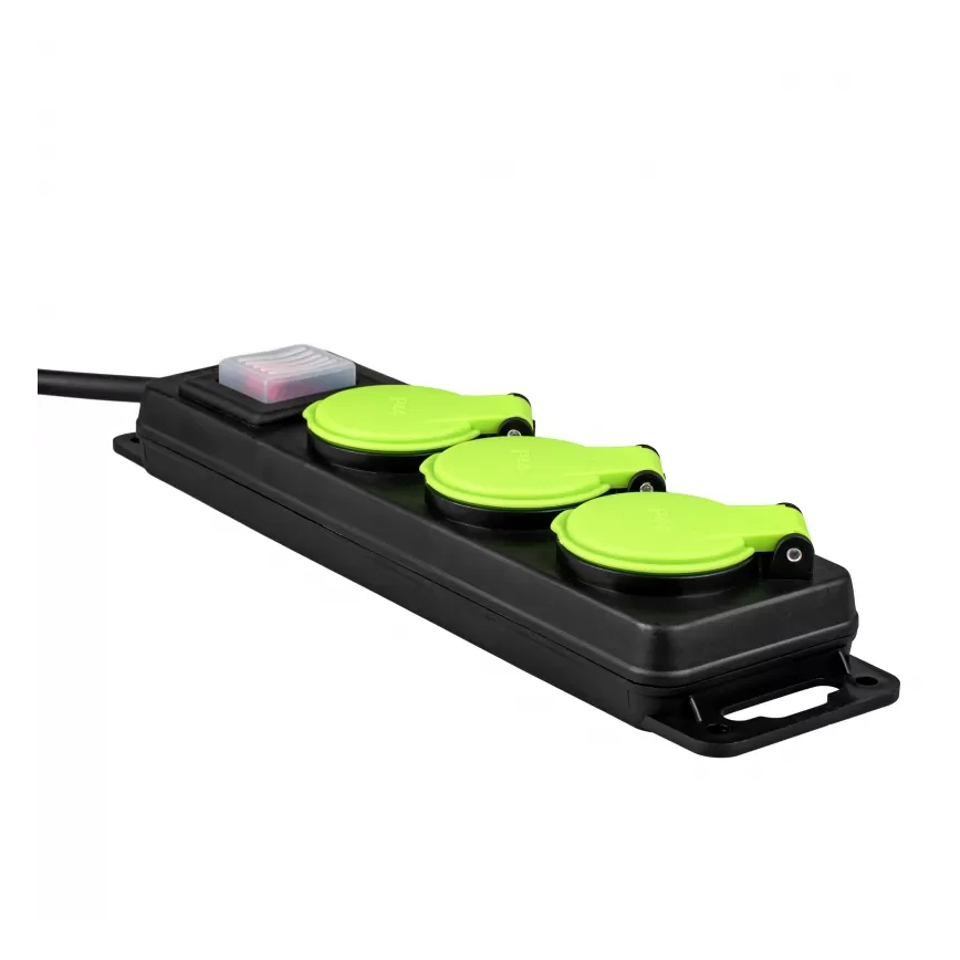 Produžni kabel s prekidačem, 3 utičnicama, 3 m, IP44