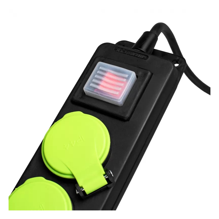 Produžni kabel s prekidačem, 3 utičnicama, 3 m, IP44