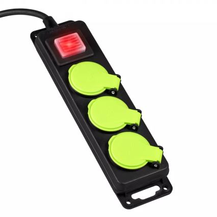 Produžni kabel s prekidačem, 3 utičnice, 20 m, IP44