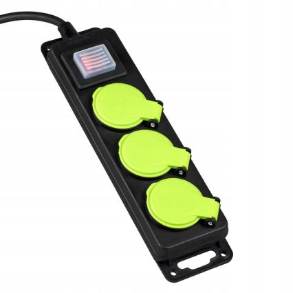 Produžni kabel s prekidačem, 3 utičnice, 20 m, IP44