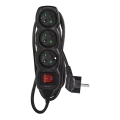 Produžni kabel s prekidačem 3x3 m crne boje
