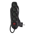 Produžni kabel s prekidačem 4Z 5m crni