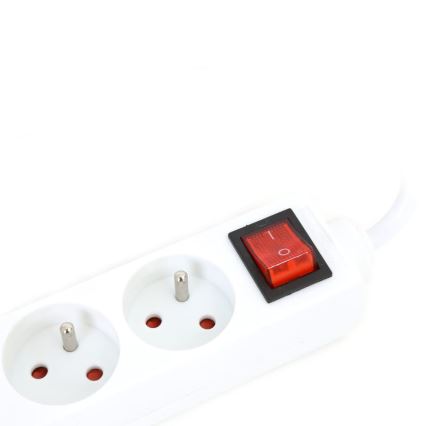 Produžni kabel s prekidačem 5U Tip E 1,5m bijela