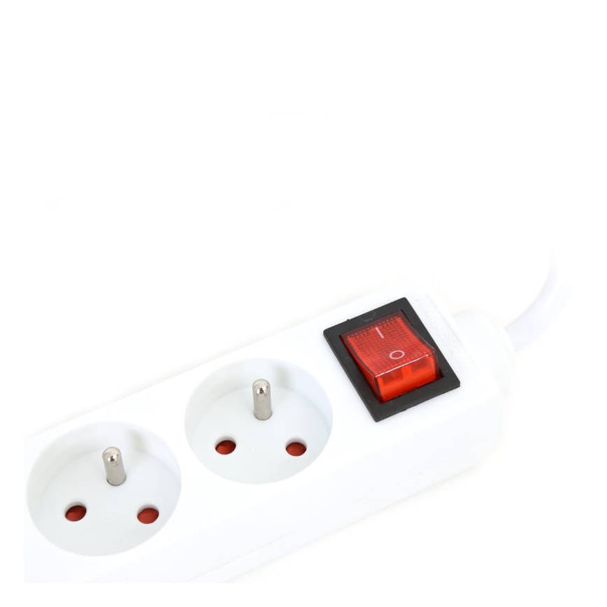 Produžni kabel s prekidačem 5U Tip E 1,5m bijela