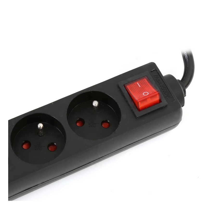 Produžni kabel s prekidačem 5U Tip E E 1,5m crna