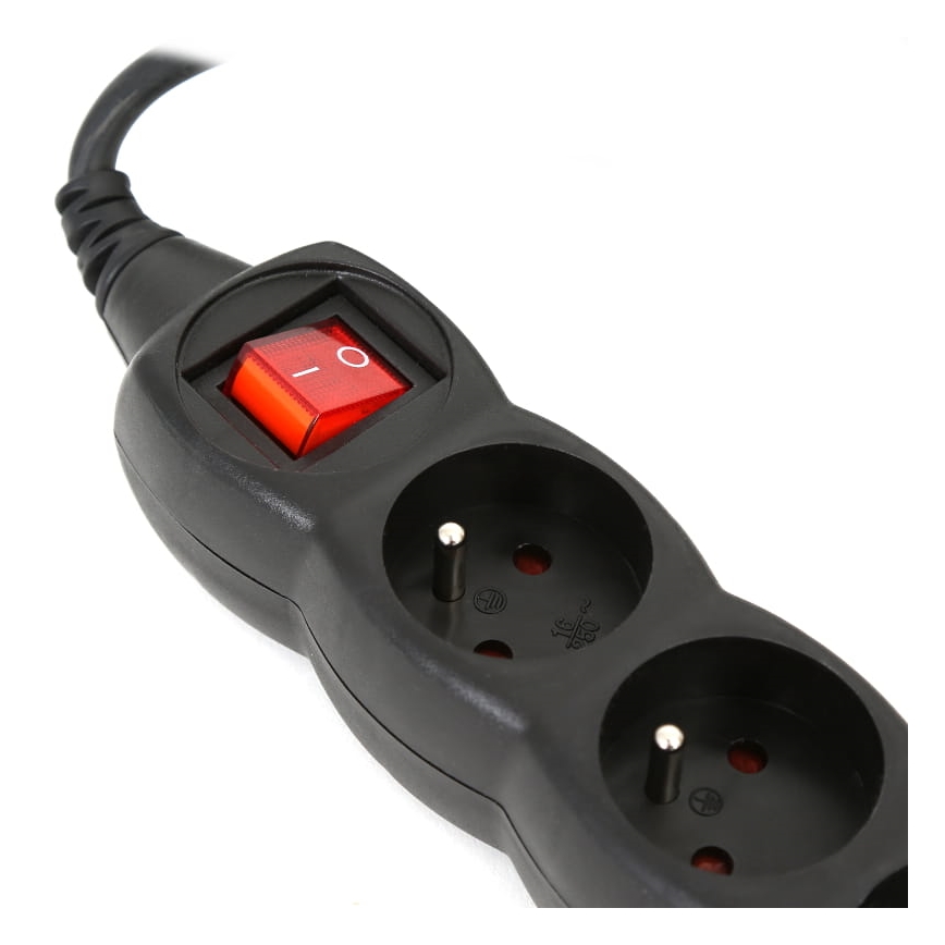 Produžni kabel s prekidačem 5U Tip E 3m crna