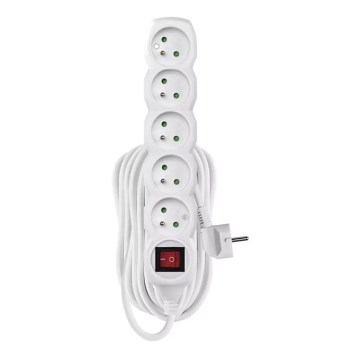 Produžni kabel s prekidačem 5Z 10m bijeli