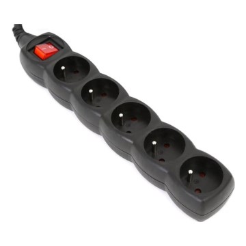 Produžni kabel s prekidačem 5Z Tip E 3m crna