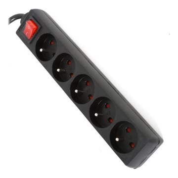 Produžni kabel s prekidačem 5Z Tip E 5m crna