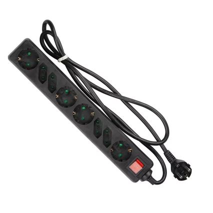Produžni kabel s prekidačem SCHUKO 8U 1,5 m