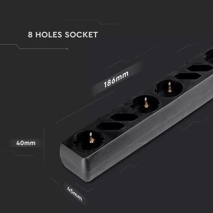 Produžni kabel s prekidačem SCHUKO 8U 1,5 m