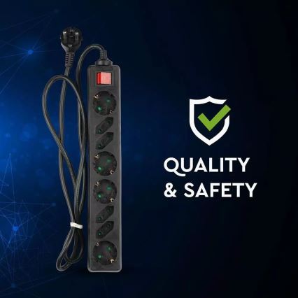 Produžni kabel s prekidačem SCHUKO 8U 1,5 m