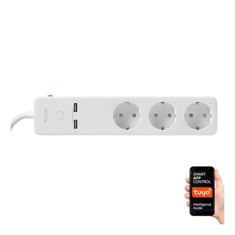 Produžni kabel SMART s prekidačem 1,5m + 2xUSB/Wi-Fi Tuya SCHUKO