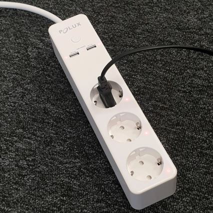 Produžni kabel SMART s prekidačem 1,5m + 2xUSB/Wi-Fi Tuya SCHUKO